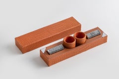 Bespoke Orange Crocodile Backgammon Chip Set Box