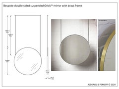Bespoke Orbis™ Round Double Sided Suspended Mirror with Brass Frame for TOM