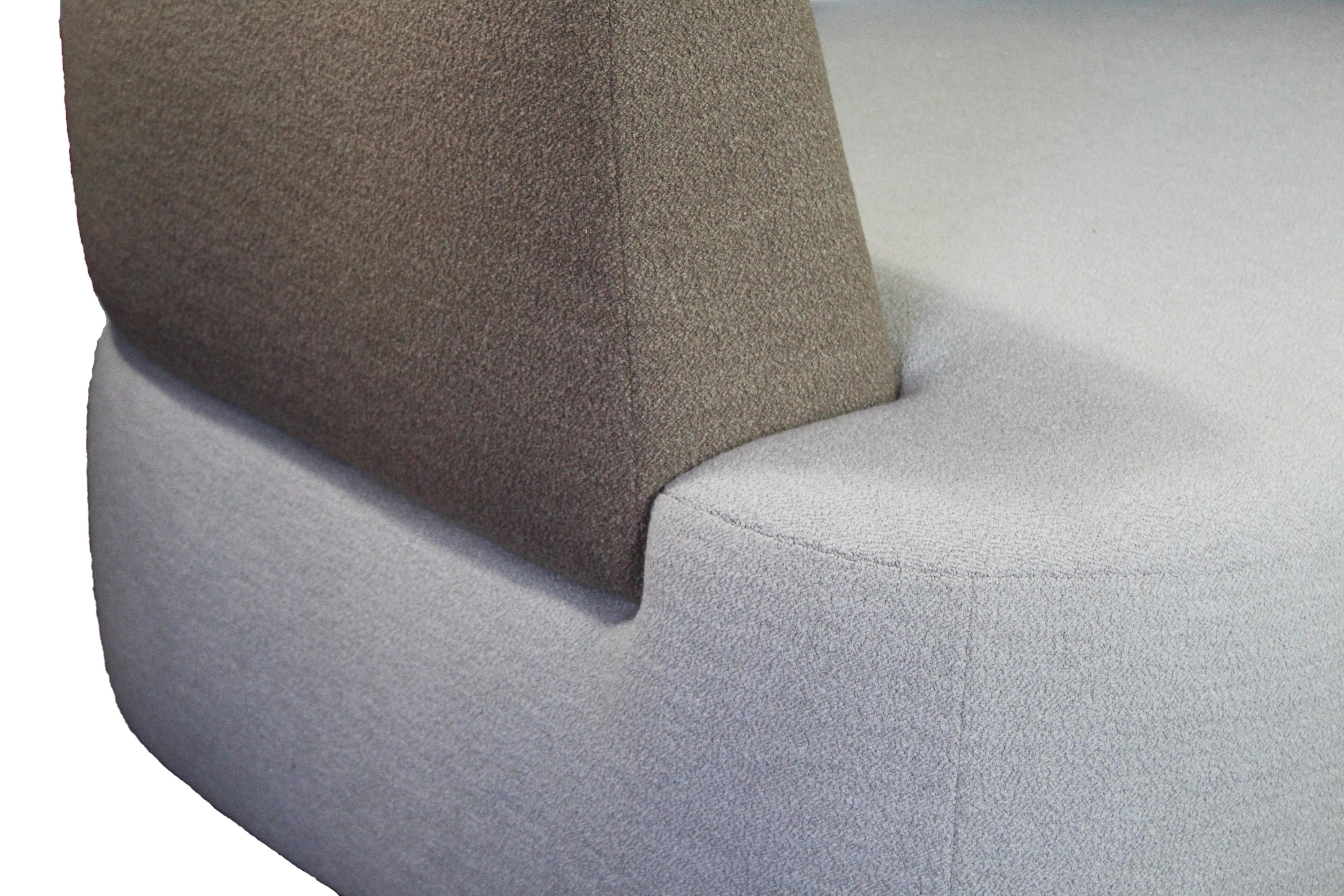 Hand-Crafted Bespoke Organic Sofa Pierre in Blue and Brown Wool by Eric Gizard, for Kenfulk