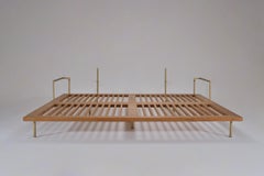 Bespoke Outdoor Lounge Bed in Brass & Reclaimed Hardwood Frame, by P. Tendercool