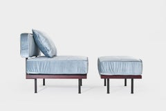 Bespoke Outdoor Lounge Chair and Ottoman, by P. Tendercool