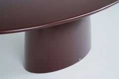 Outdoor Oval Dining Table In Chocolate Brown Lacquered Resin