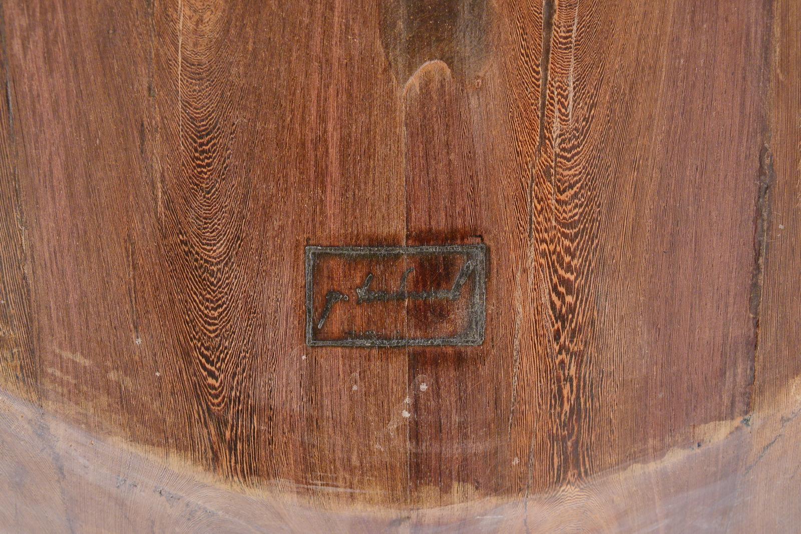 Bespoke Oval Table, Reclaimed Hardwood, Brown Brass Base, P. Tendercool In stock For Sale 2