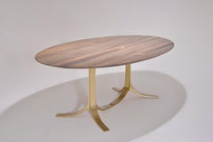 Bespoke Oval Table, Reclaimed Hardwood, Brown Brass Base, P. Tendercool In stock
