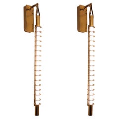 Bespoke Pair Albini 17 Wandleuchter , Messing Metall & Tube Licht italienisches Design.