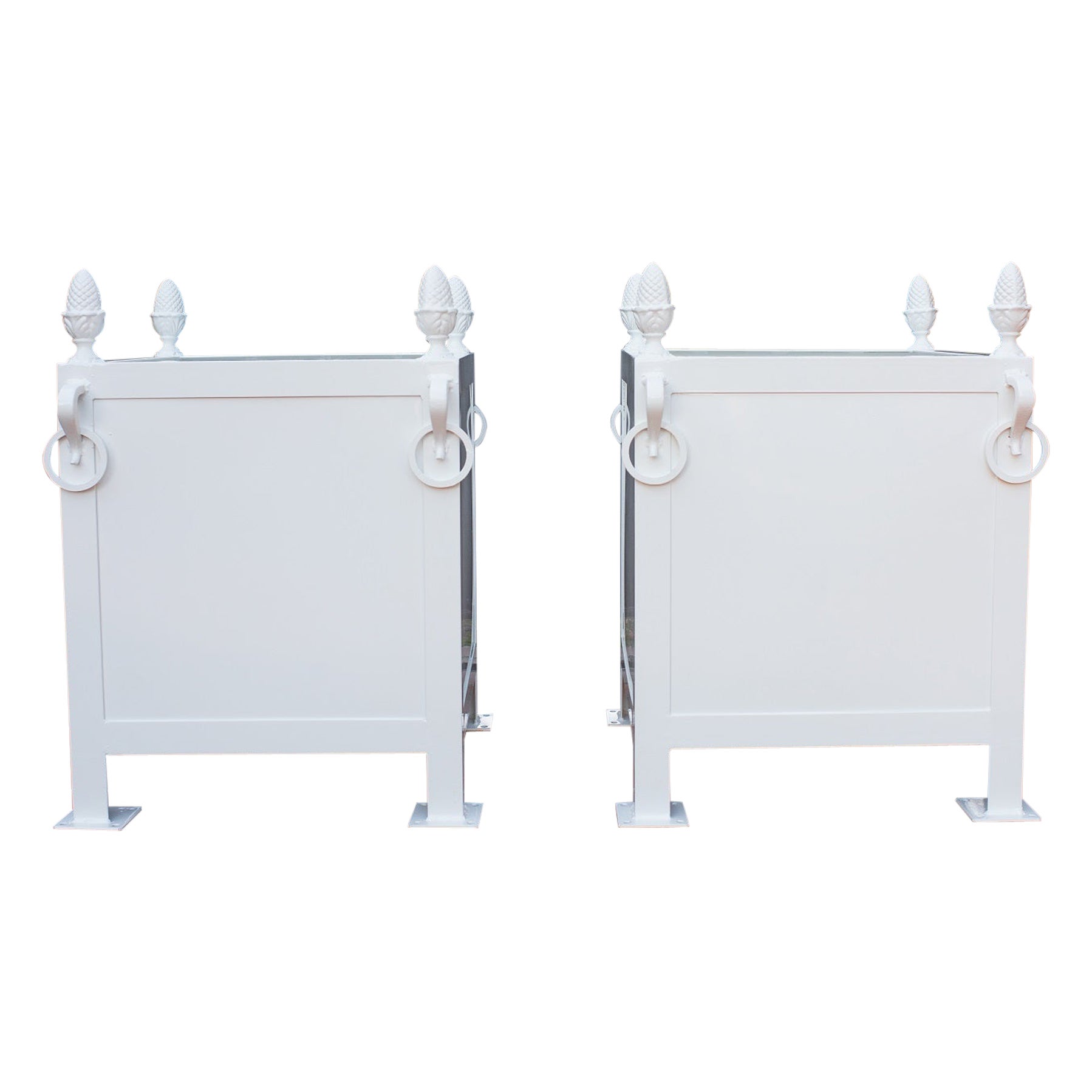 Bespoke Pair Modern French Style Steel and Cast Iron Orangerie Planter Boxes