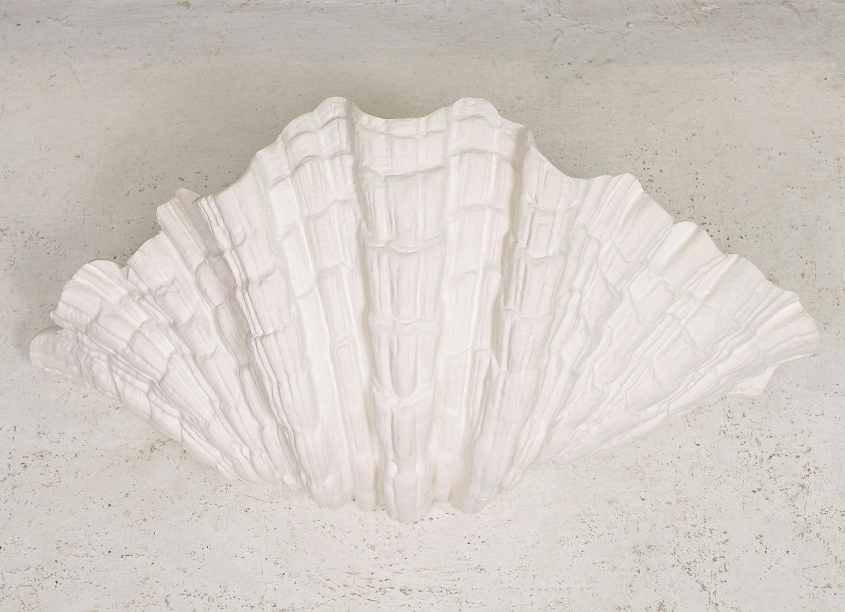 Modern Bespoke Pair of Coquillage Plaster Sconces For Sale