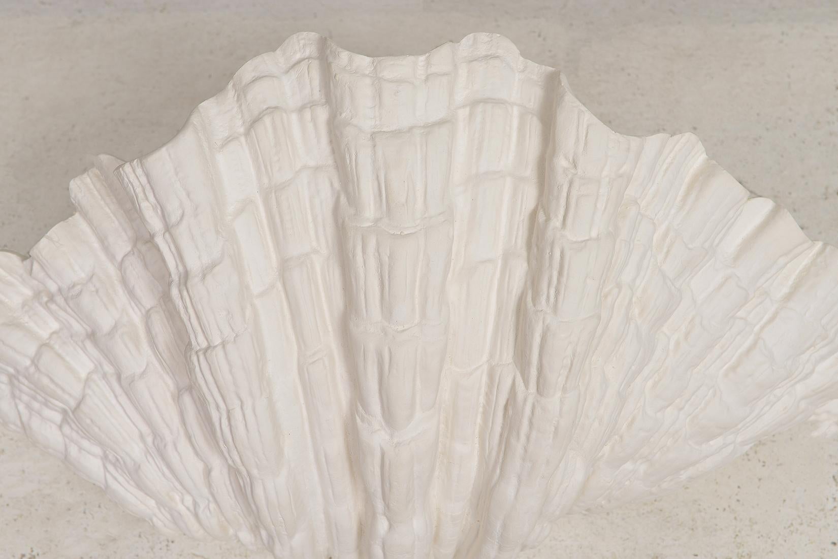 American Bespoke Pair of Coquillage Plaster Sconces For Sale