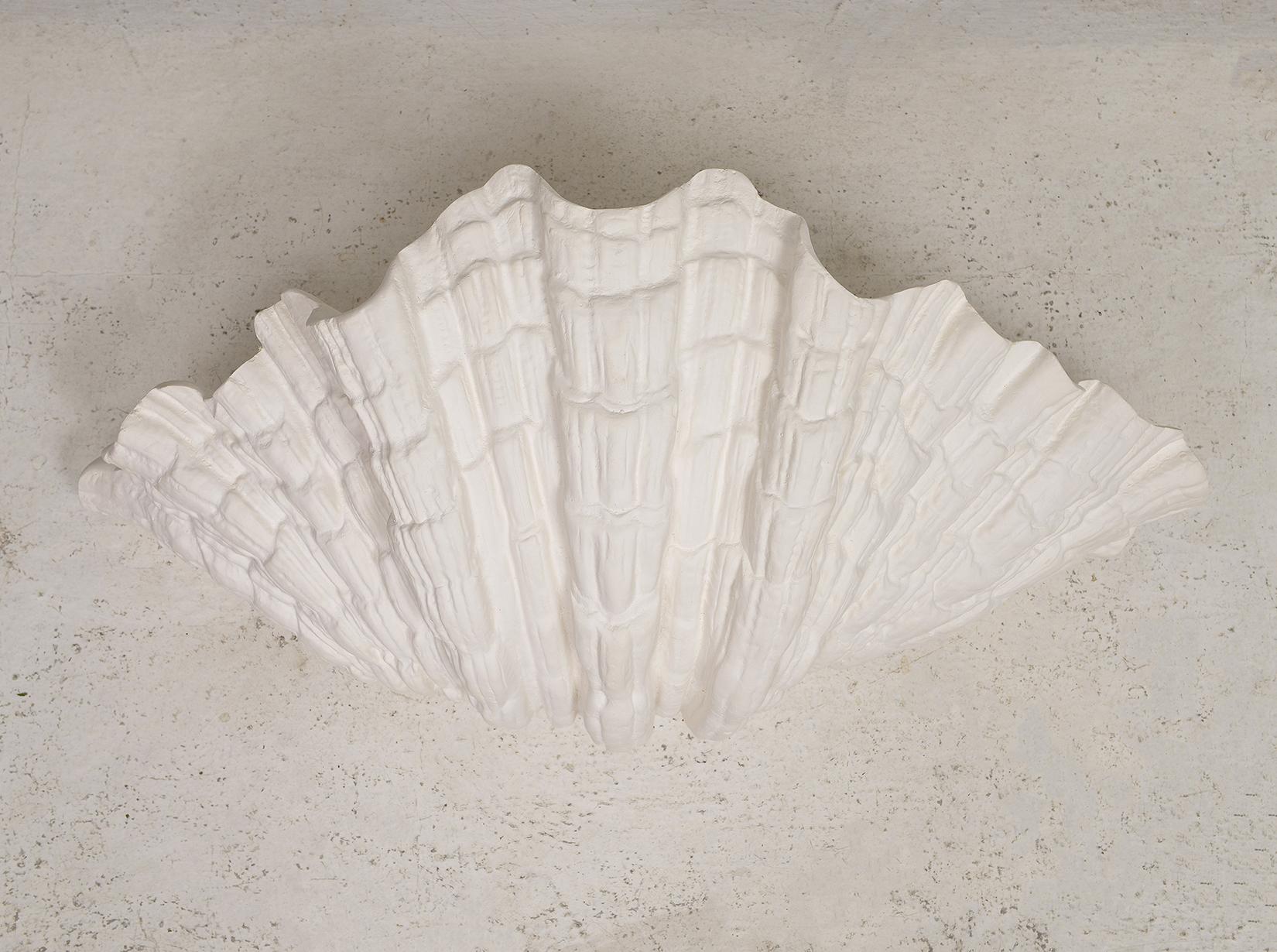 Contemporary Bespoke Pair of Coquillage Plaster Sconces For Sale
