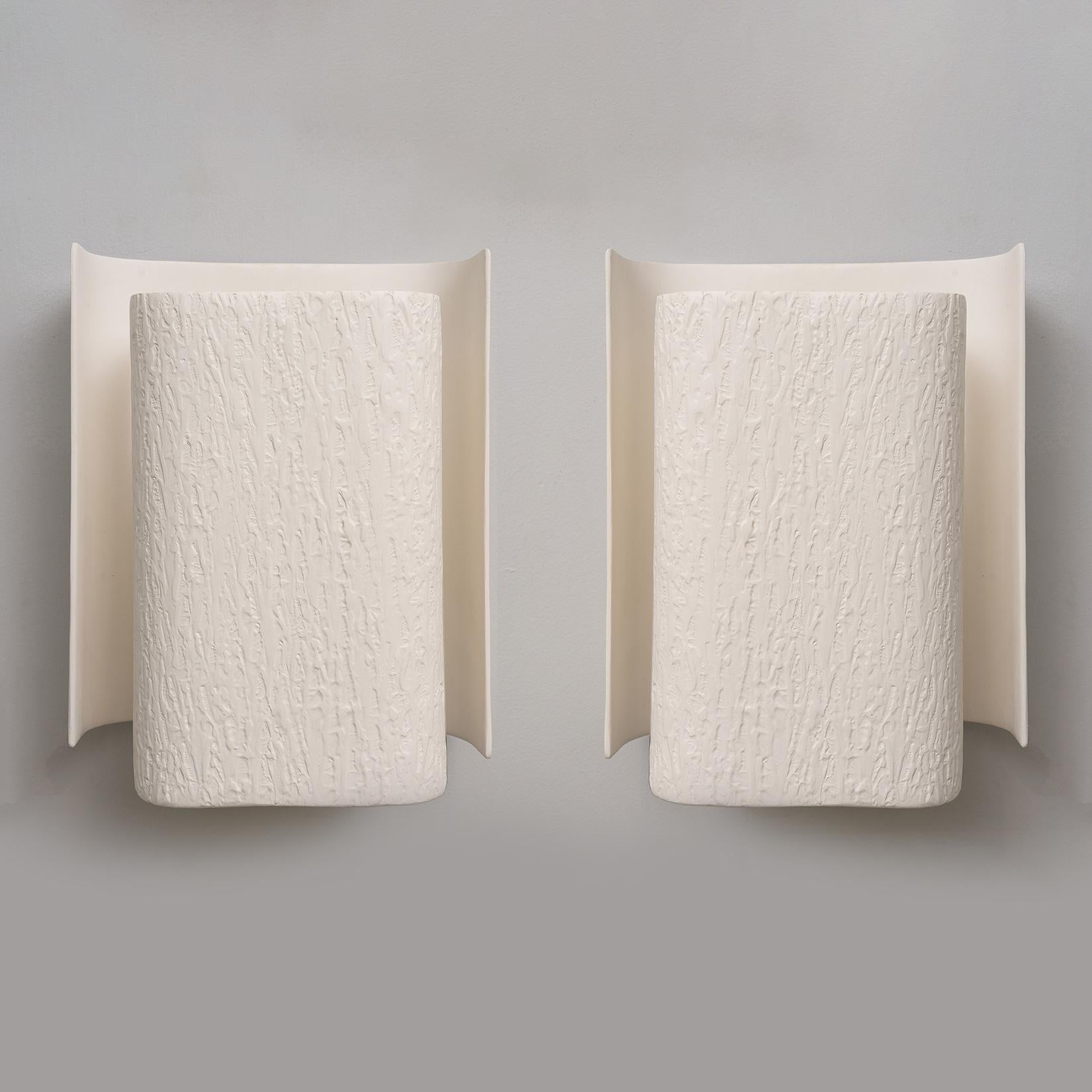 Bespoke Pair of Plaster Sconces For Sale 8