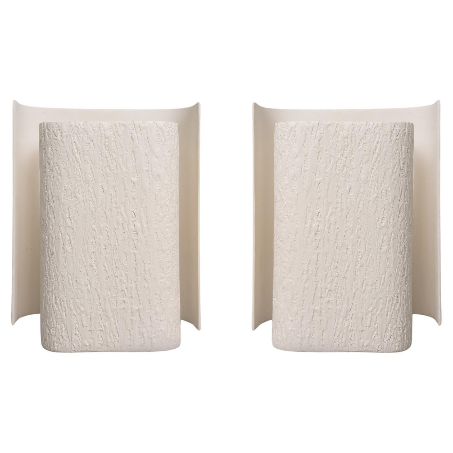 Bespoke Pair of Plaster Sconces For Sale