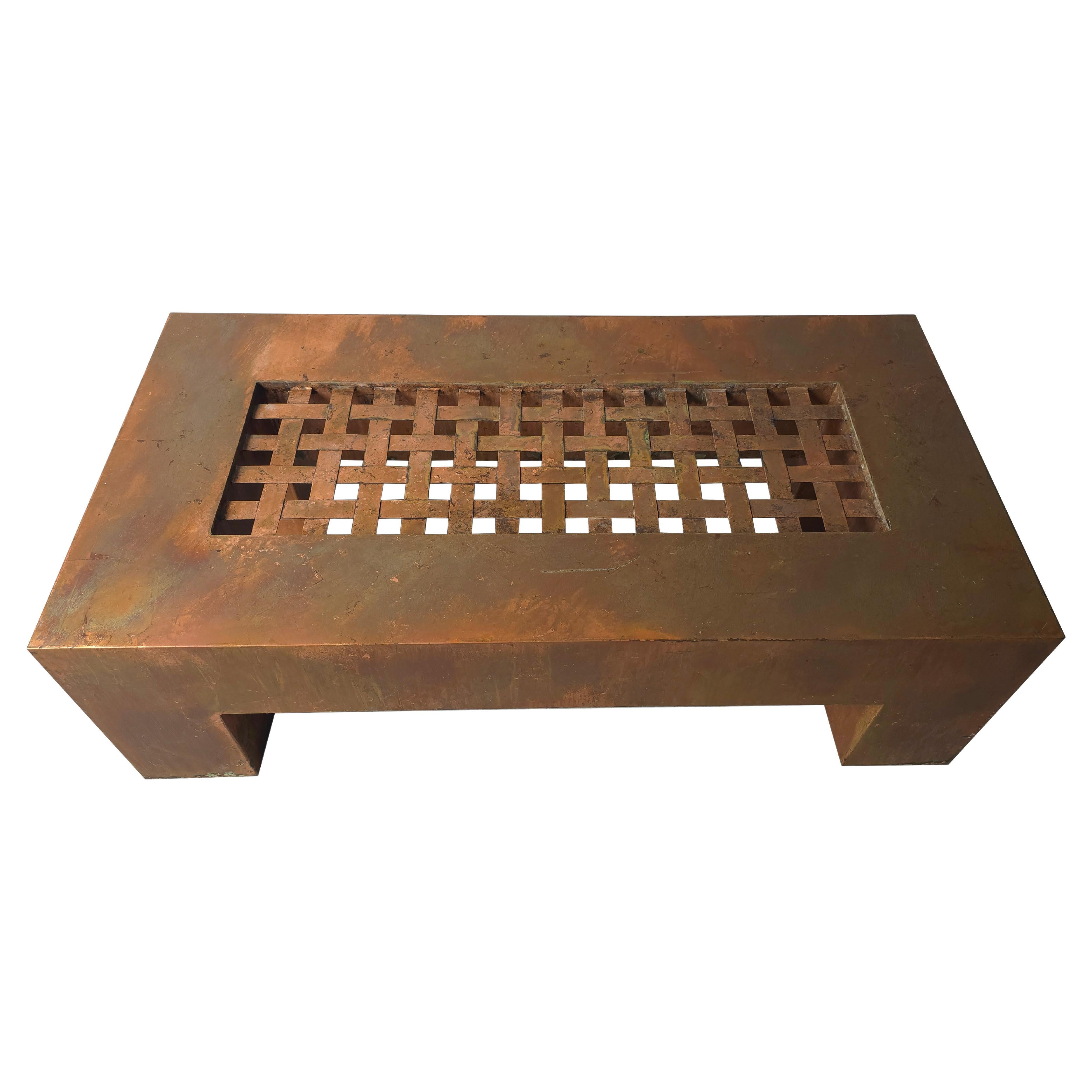 Bespoke Patinated Copper Coffee Table