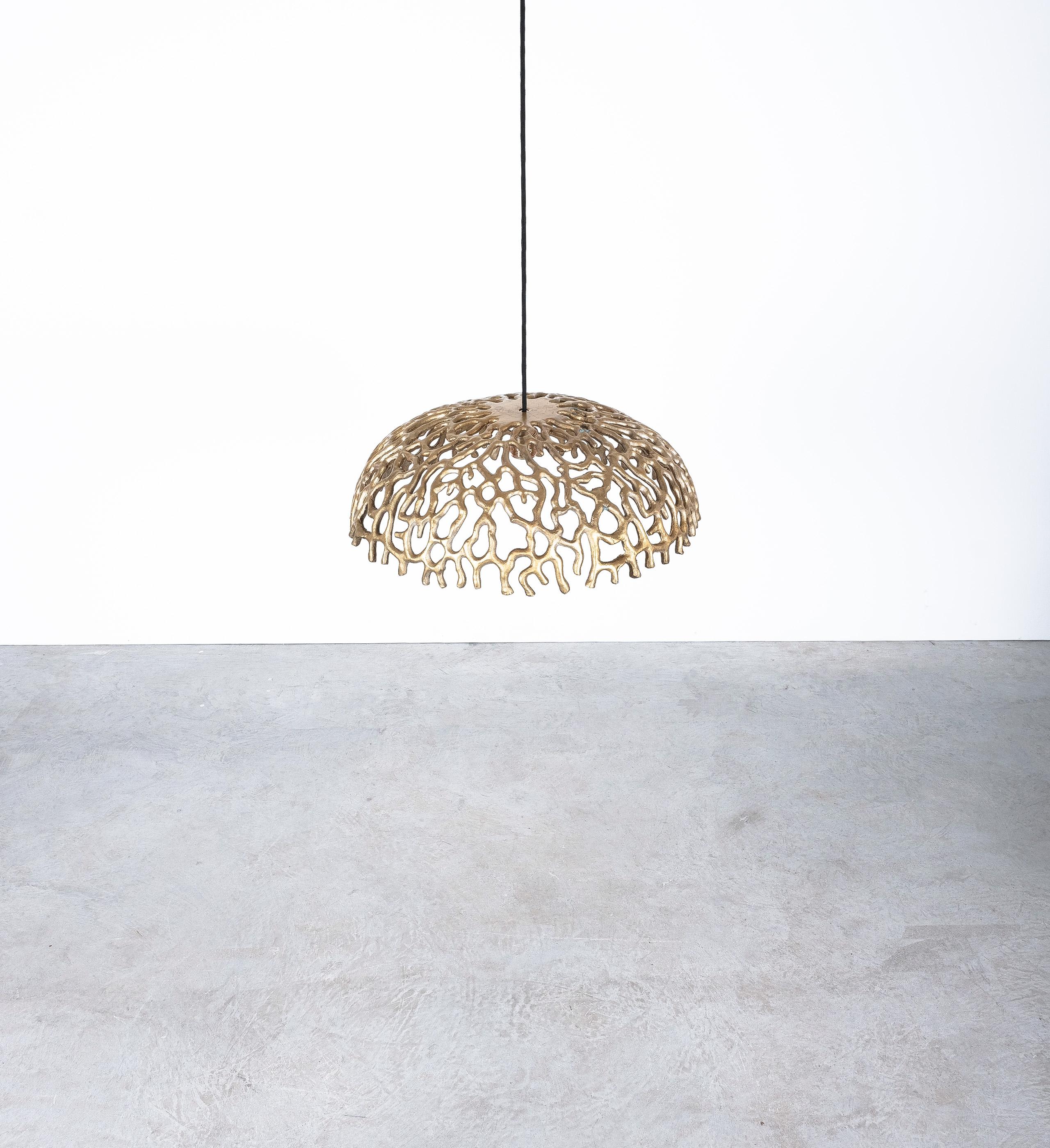Bespoke Pendant Lamp Metal Coral, circa 1970-1980 In Good Condition For Sale In Vienna, AT