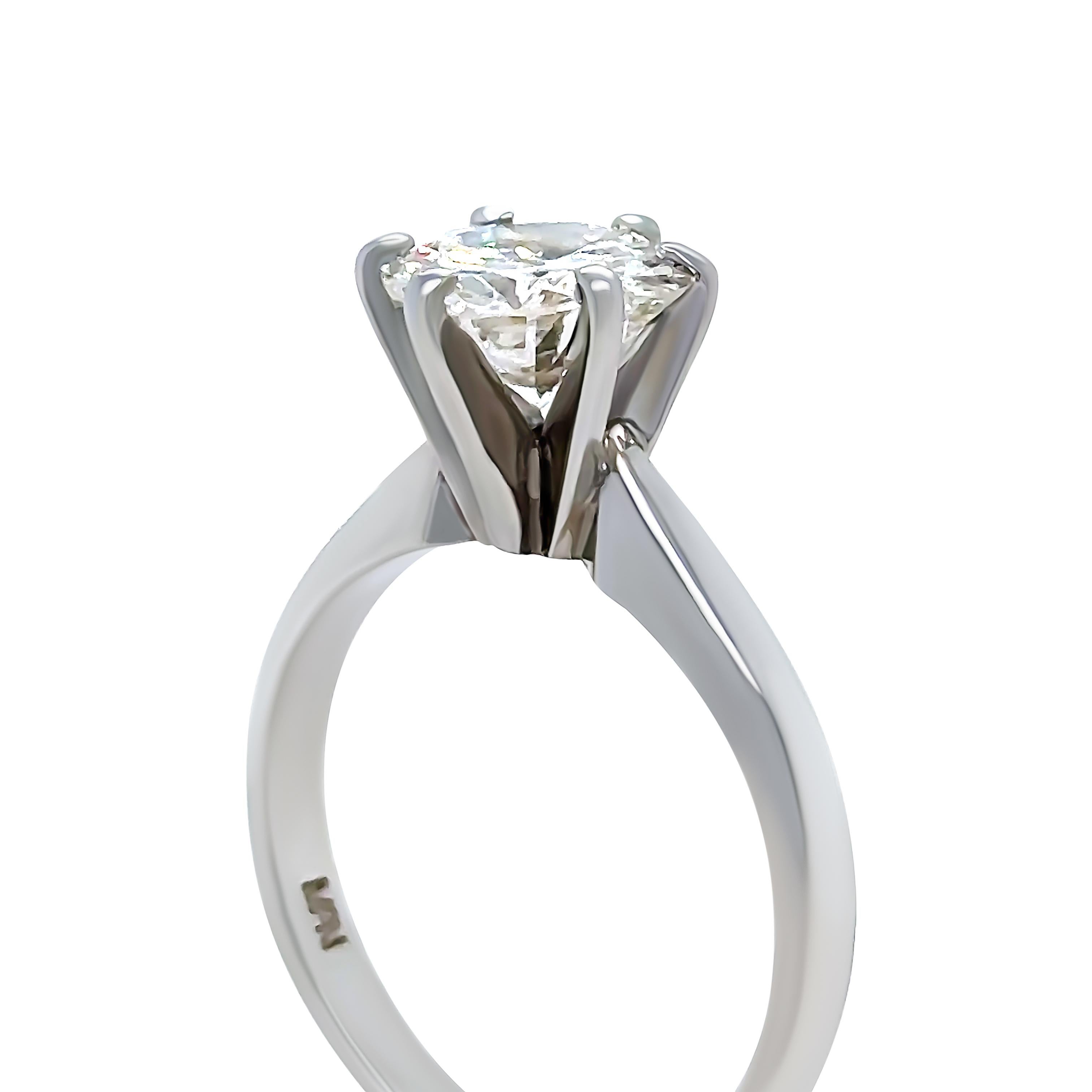 Anillo de compromiso de diamantes en platino a medida 1,48 ct en venta 1