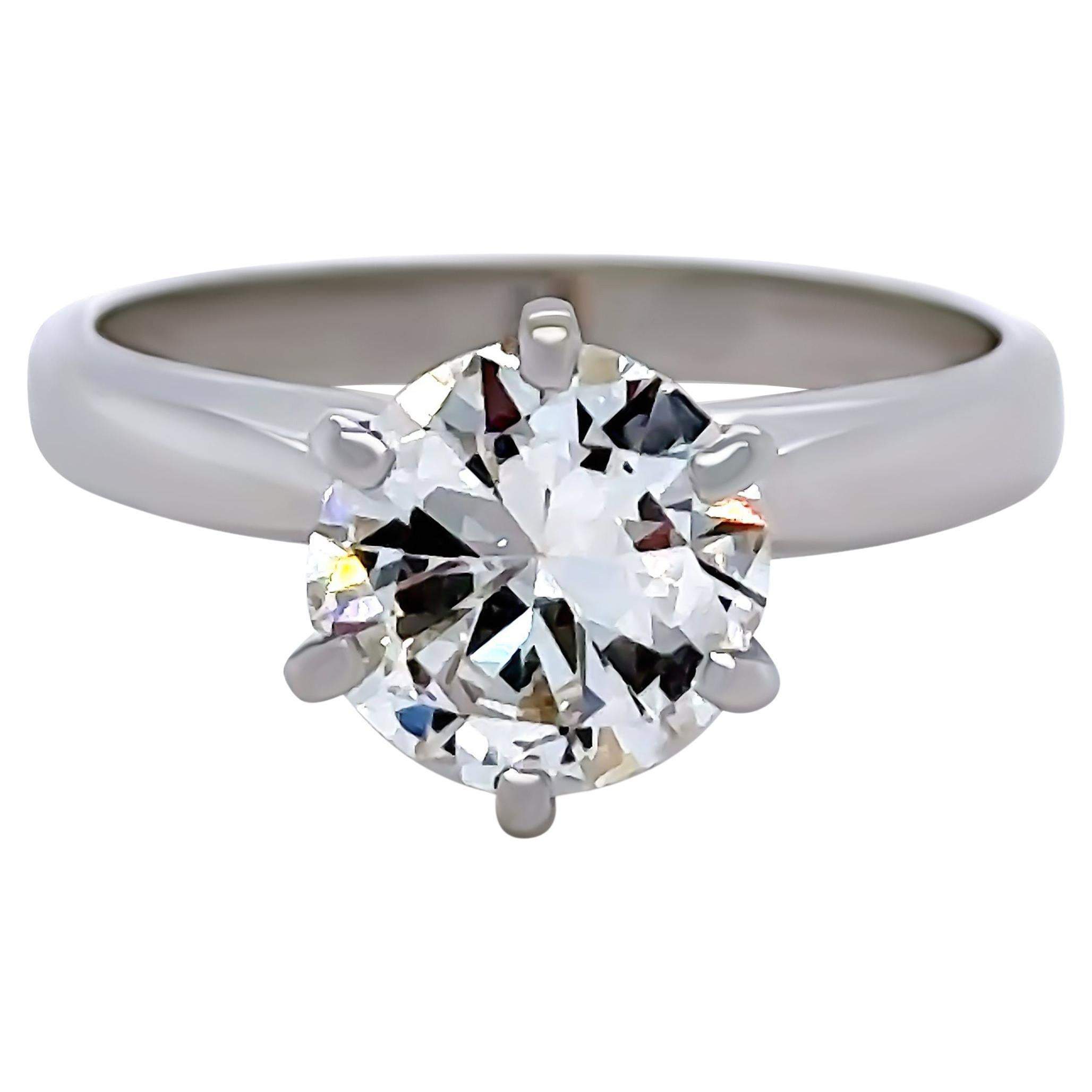 Bespoke Platinum Diamond Engagement Ring 1.48ct For Sale