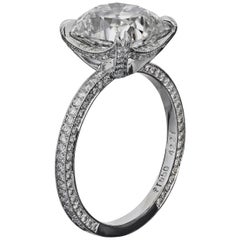 Bespoke Platinum Ring with GIA 2.12 Carat G/VS1 Antique Cushion Diamond