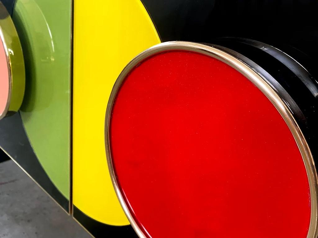 XXIe siècle et contemporain Crédence/Sideboard Pop Art italien sur mesure, noir, jaune et rose, multicolore en vente