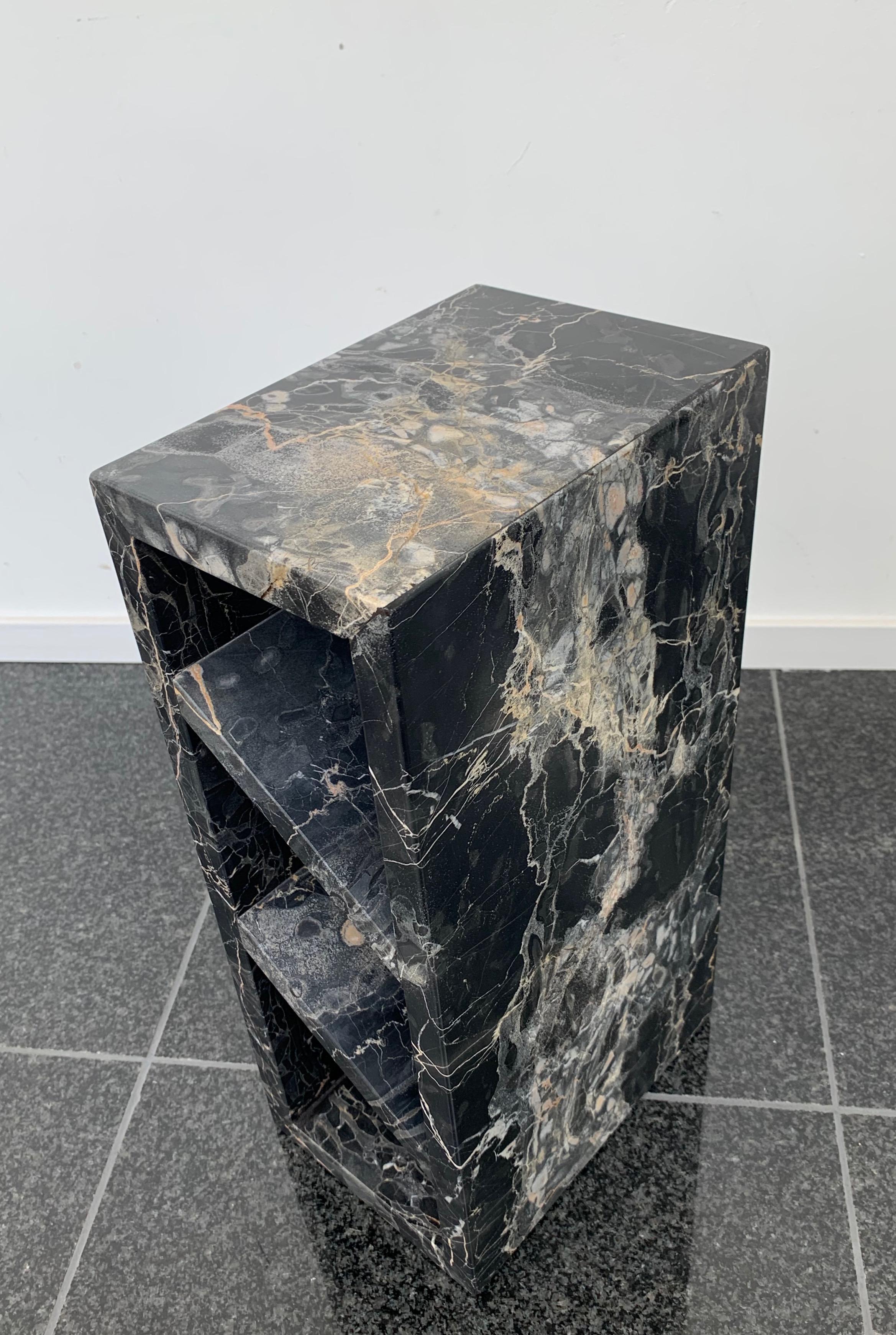 Bespoke Portoro Marble Brick III Table by Collection Particuliere 6