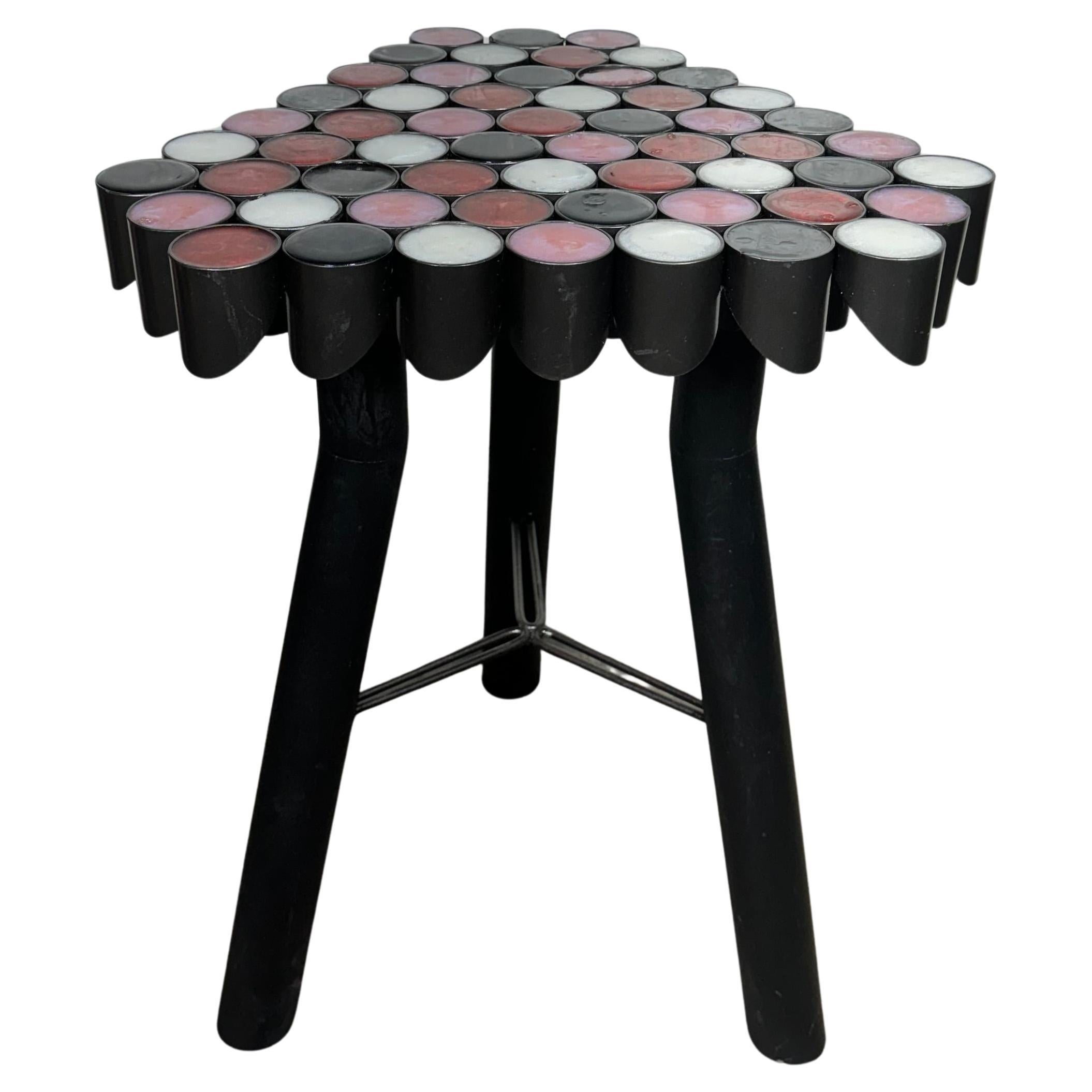 Table post-moderne sur mesure, acier et résine . YAYOI conçu par Chris Maher