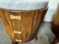 Bespoke Post Modernist Wood and marble BONGO  Tables,  designed by Chris Maher