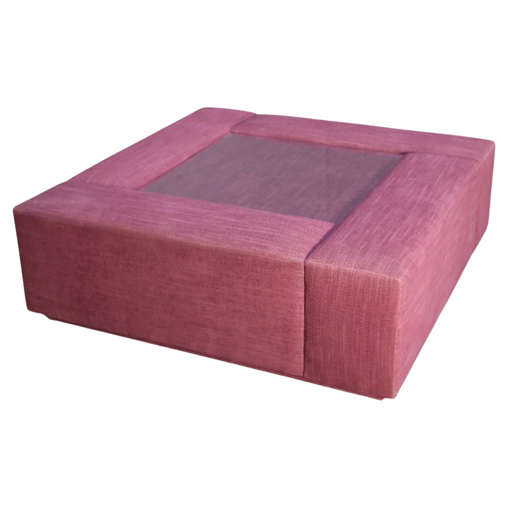 Bespoke Purple Coffee Table with Glass Centerpiece