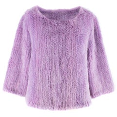 Bespoke Purple Fur Jumper Size M