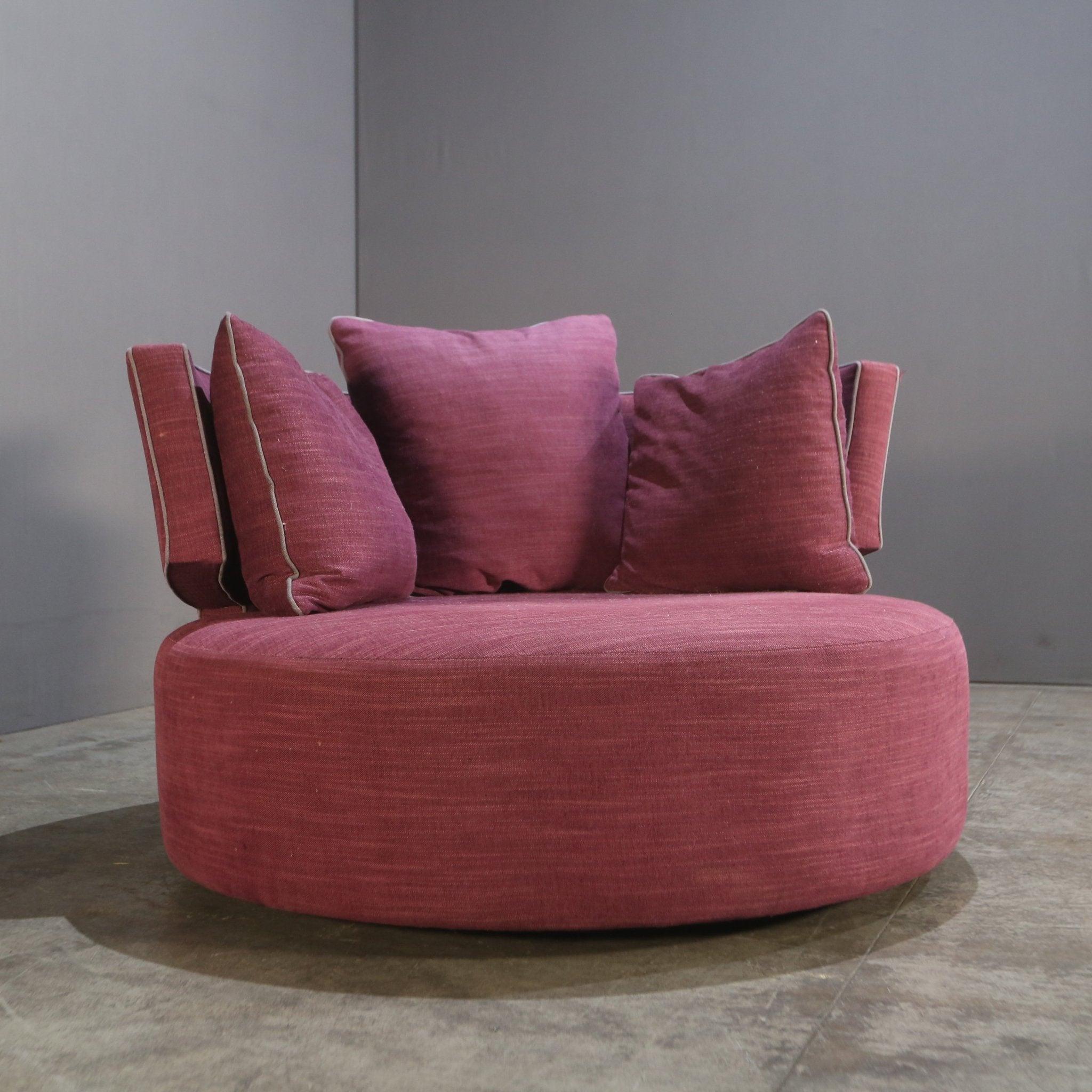 Introducing the Bespoke Purple Love Seat, a stunning addition to any luxury living space. This handcrafted love seat features a deep purple upholstery, adding a touch of opulence and sophistication to your home. With its plush cushions and curved