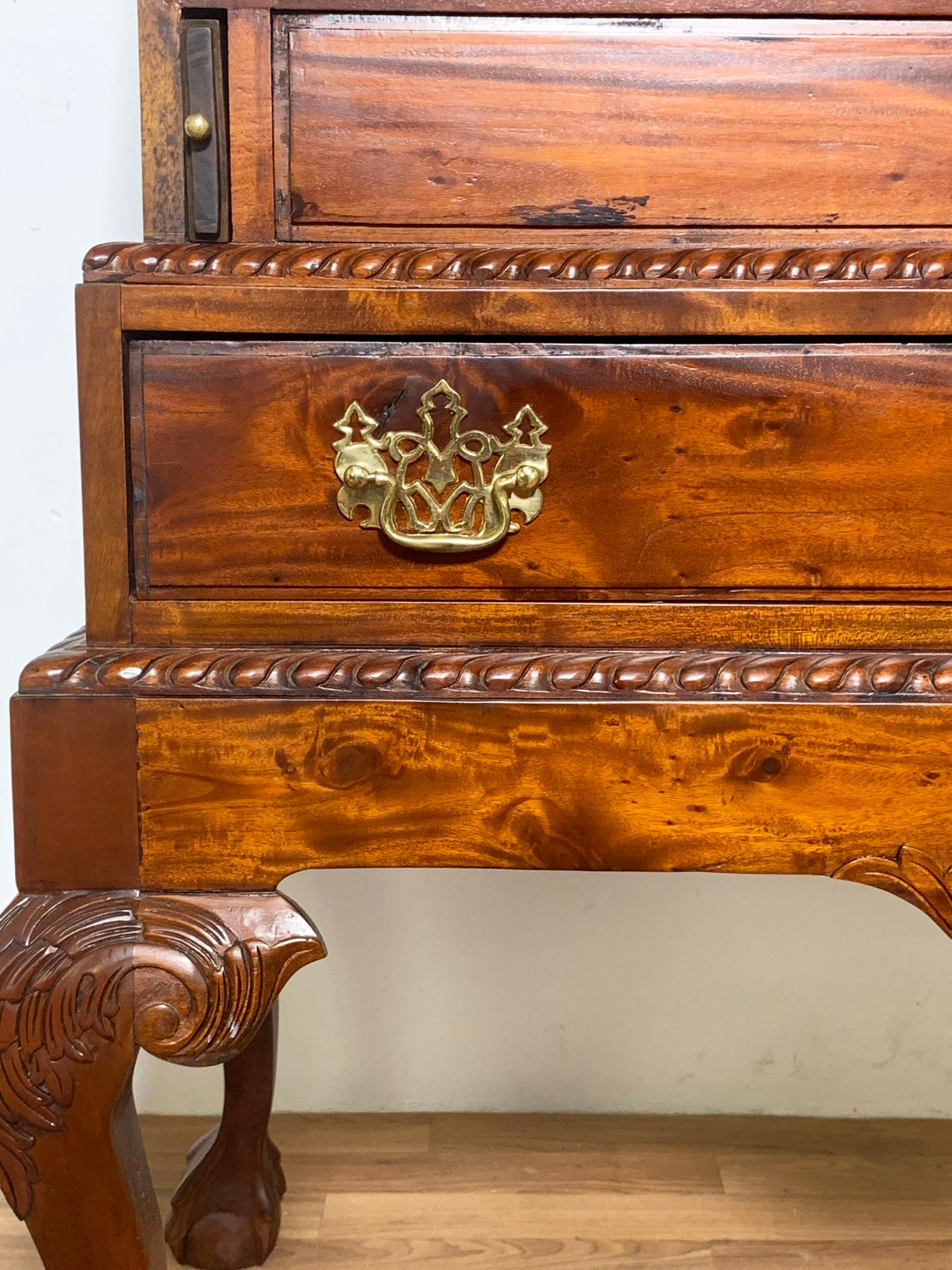 Bespoke Queen Anne Style Mahogany Drop Front Desk on Frame 2