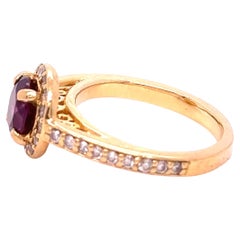 Bespoke Rhodolite Garner and Diamond Ring