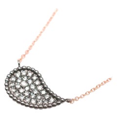 Bespoke Rose Gold Diamond Droplet Necklace
