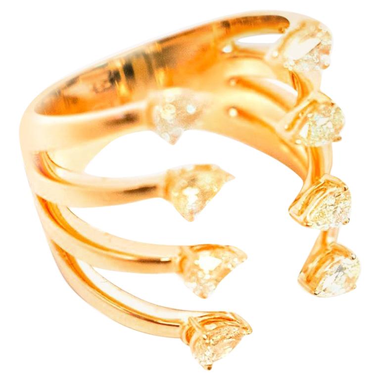 Bespoke Rose Gold Diamond Stacked Ring Custom Size