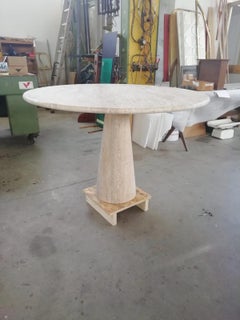 Bespoke Round Italian Travertine Dining Table