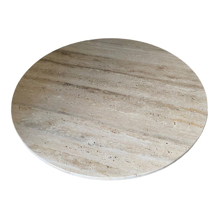 Bespoke Round Italian Travertine Dining Table For Sale 4