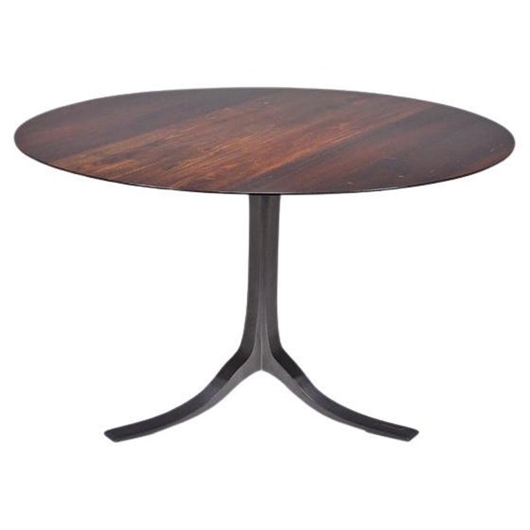 Bespoke Round Table, Reclaimed Hardwood, Aluminum Base by P. Tendercool in-stock For Sale