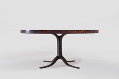 Bespoke Round Table, Reclaimed Hardwood, Brass Base by P. Tendercool