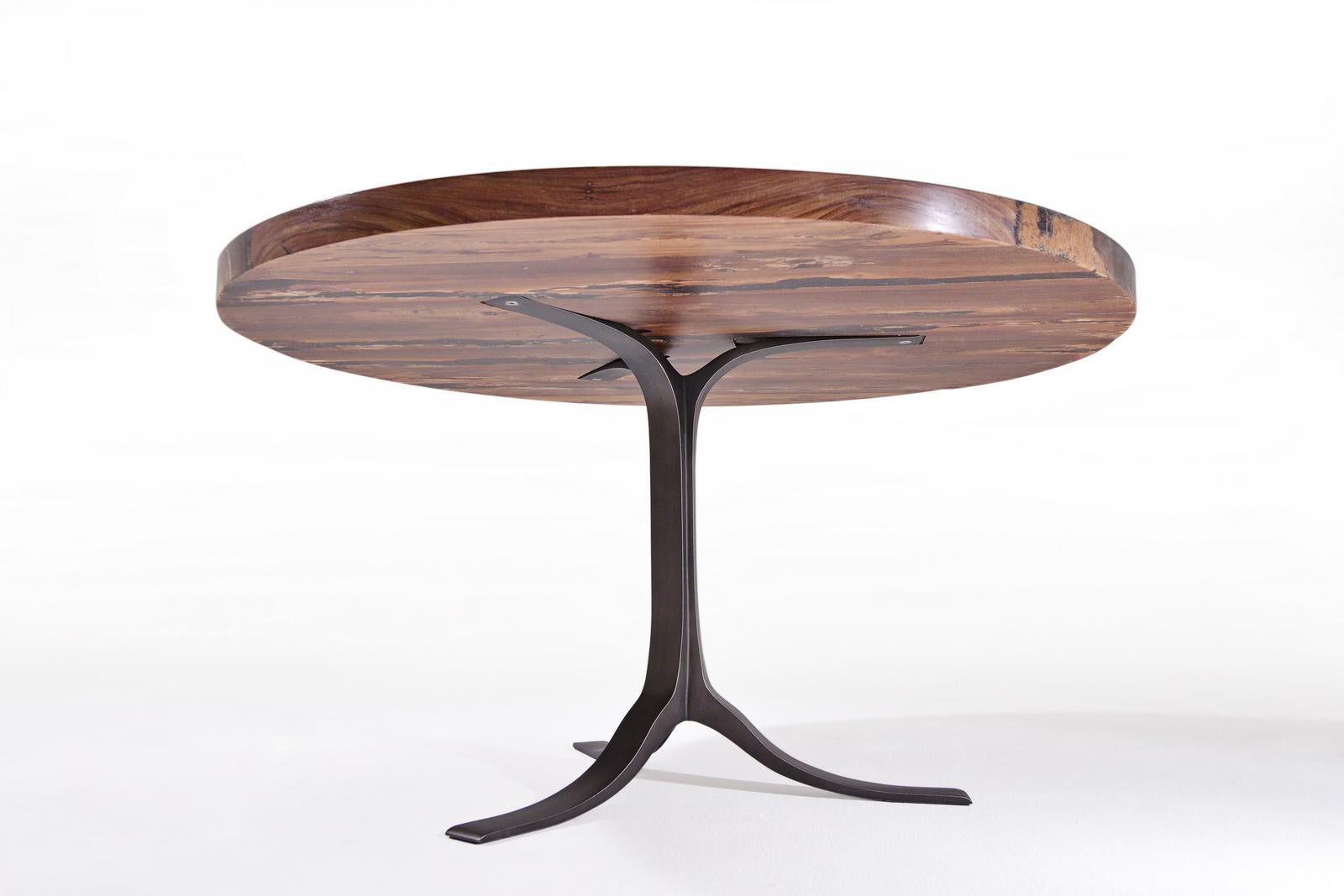 Minimalist Bespoke Round Table, Reclaimed Hardwood by P. Tendercool For Sale