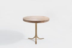 Bespoke, Round Table, Reclaimed Wood, Sand Cast Brass Base, by P. Tendercool