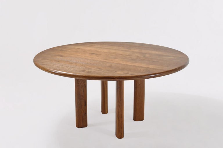 Bespoke Round Table with Wood Base, Reclaimed Teak Wood, by P ...