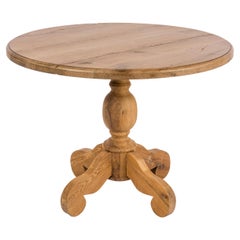 Bespoke Rustic Solid Aged Oak Round Dining Table in Natural Matt Finish