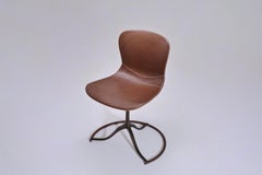 Bespoke Sand Cast Brass Chair in Truffe Leather, by P. Tendercool