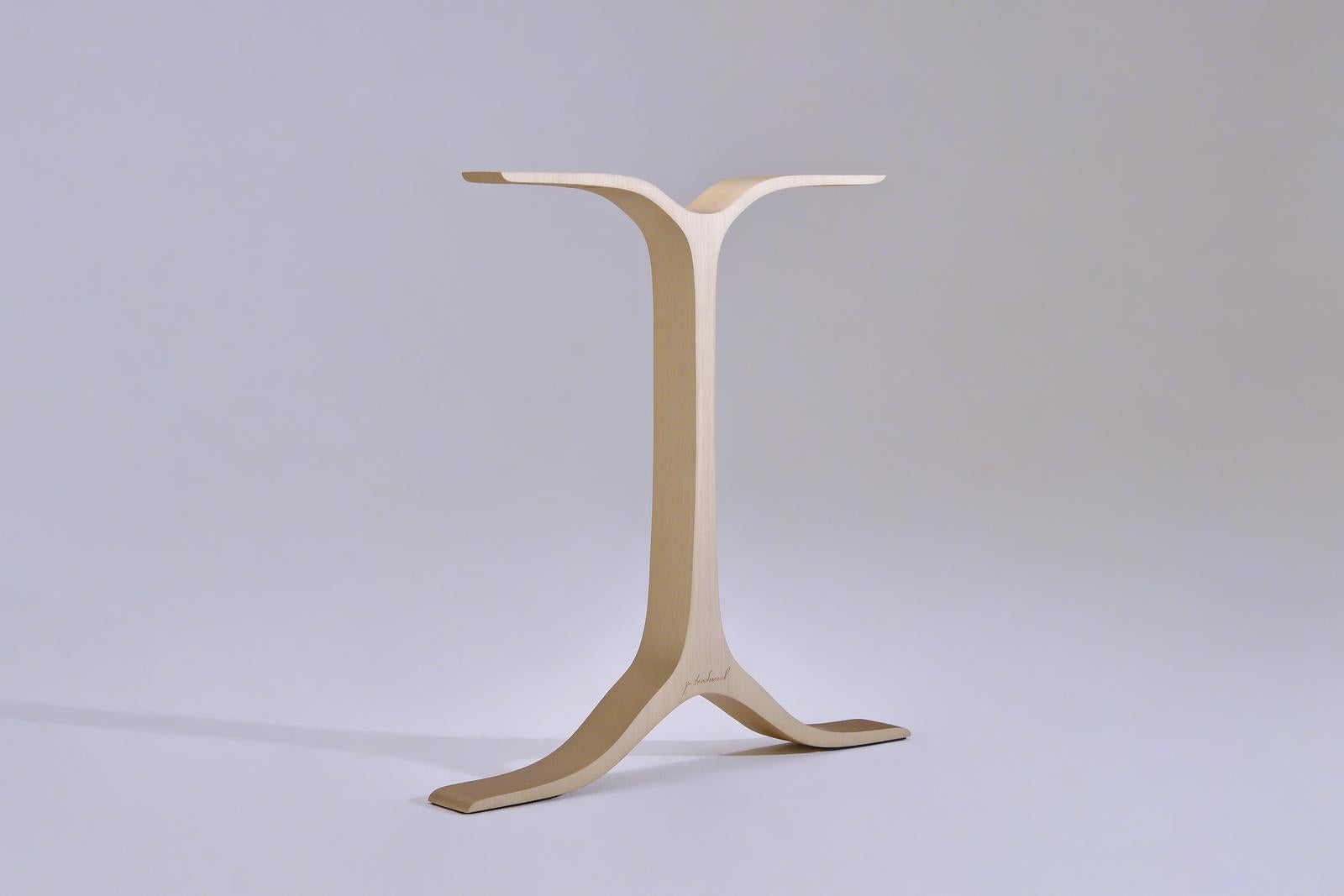 Minimalist Bespoke Sand-Cast Brass Table Base with Golden Sand Finish PT2 by P. Tendercool For Sale