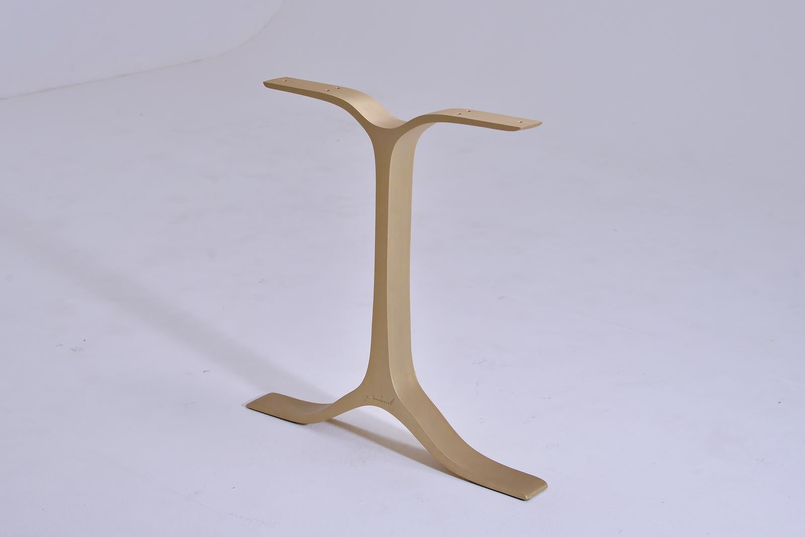 Thai Bespoke Sand-Cast Brass Table Base with Golden Sand Finish PT2 by P. Tendercool For Sale