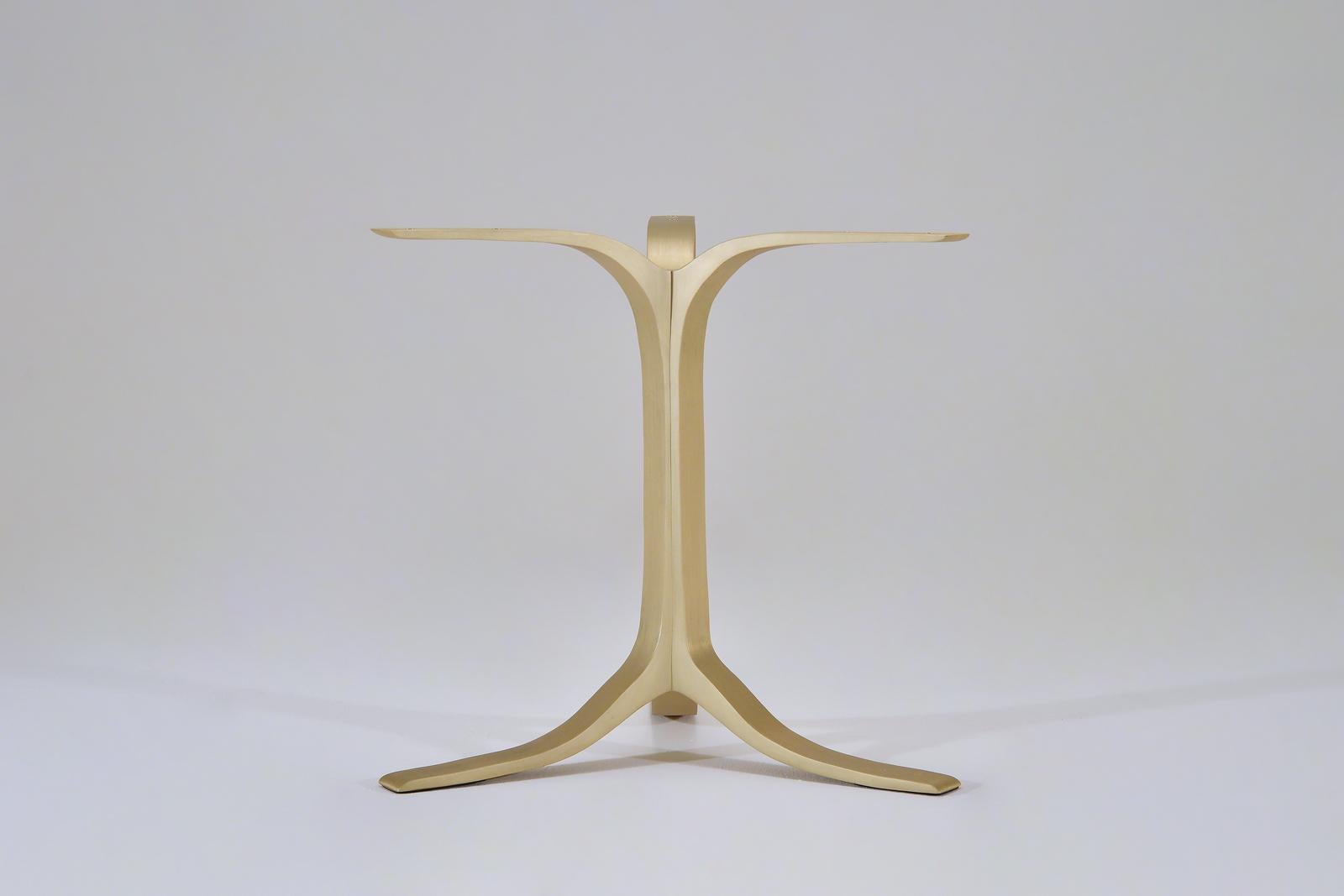 Minimalist Bespoke Sand-Cast Brass Table Base with Golden Sand Finish PT12 by P. Tendercool For Sale