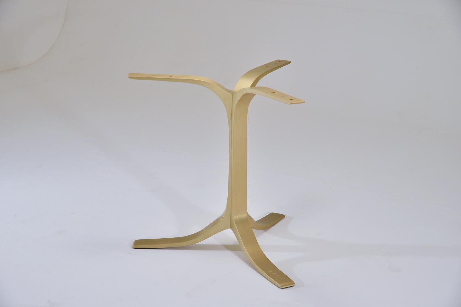 Thai Bespoke Sand-Cast Brass Table Base with Golden Sand Finish PT12 by P. Tendercool For Sale