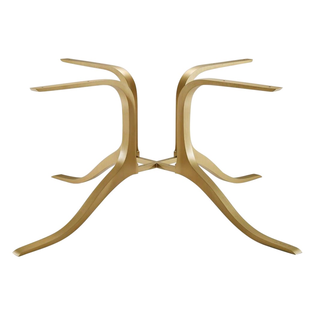 Bespoke Sand-Cast Brass Table Base with Golden Sand Finish PT15 by P. Tendercool For Sale