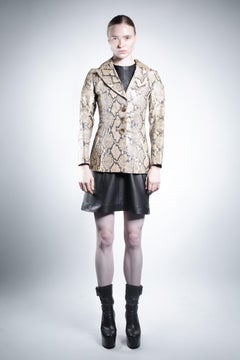 Bespoke Sand Python Leather Tailored Jacket
