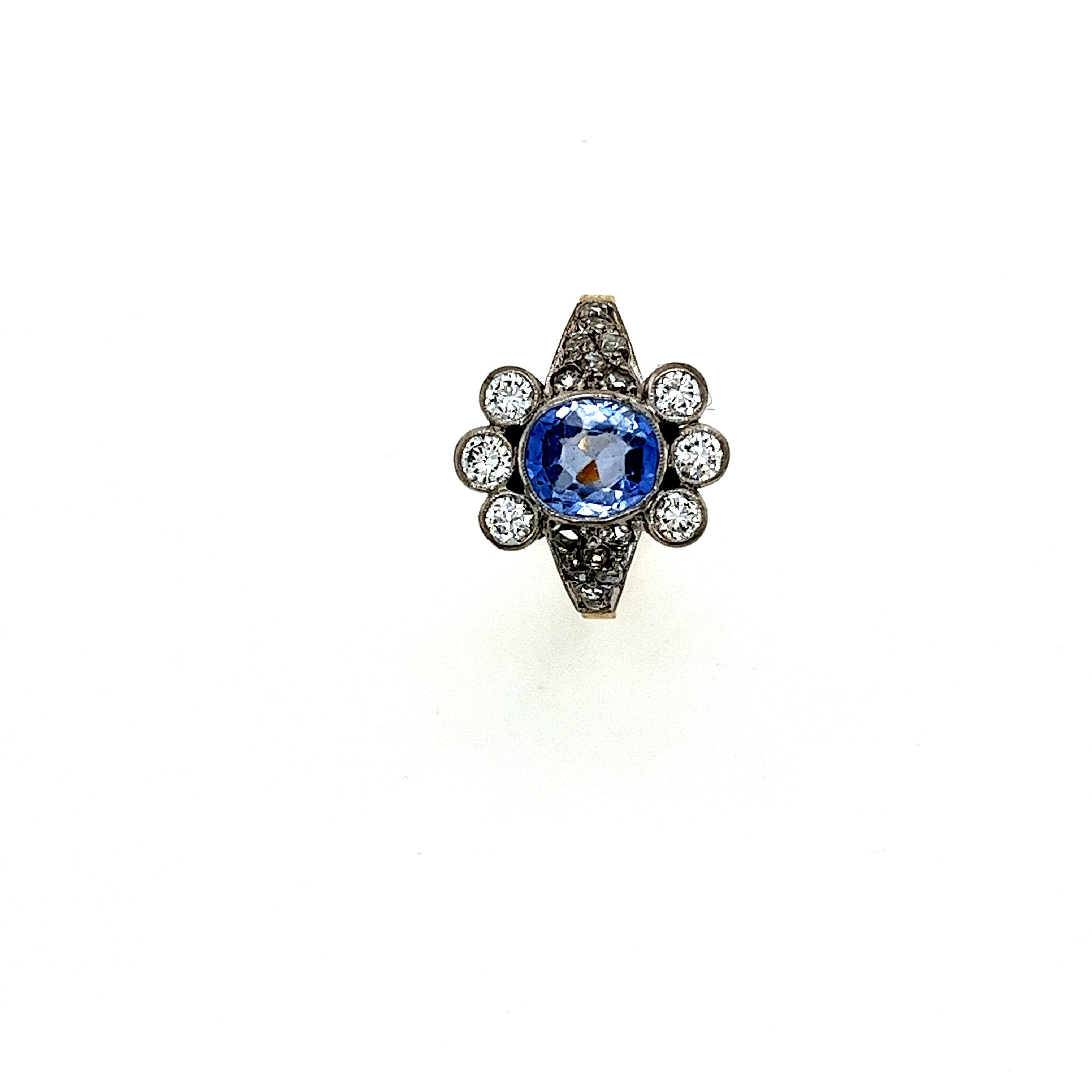 Brilliant Cut Bespoke Sapphire And Diamond Cluster Ring 2.42ct