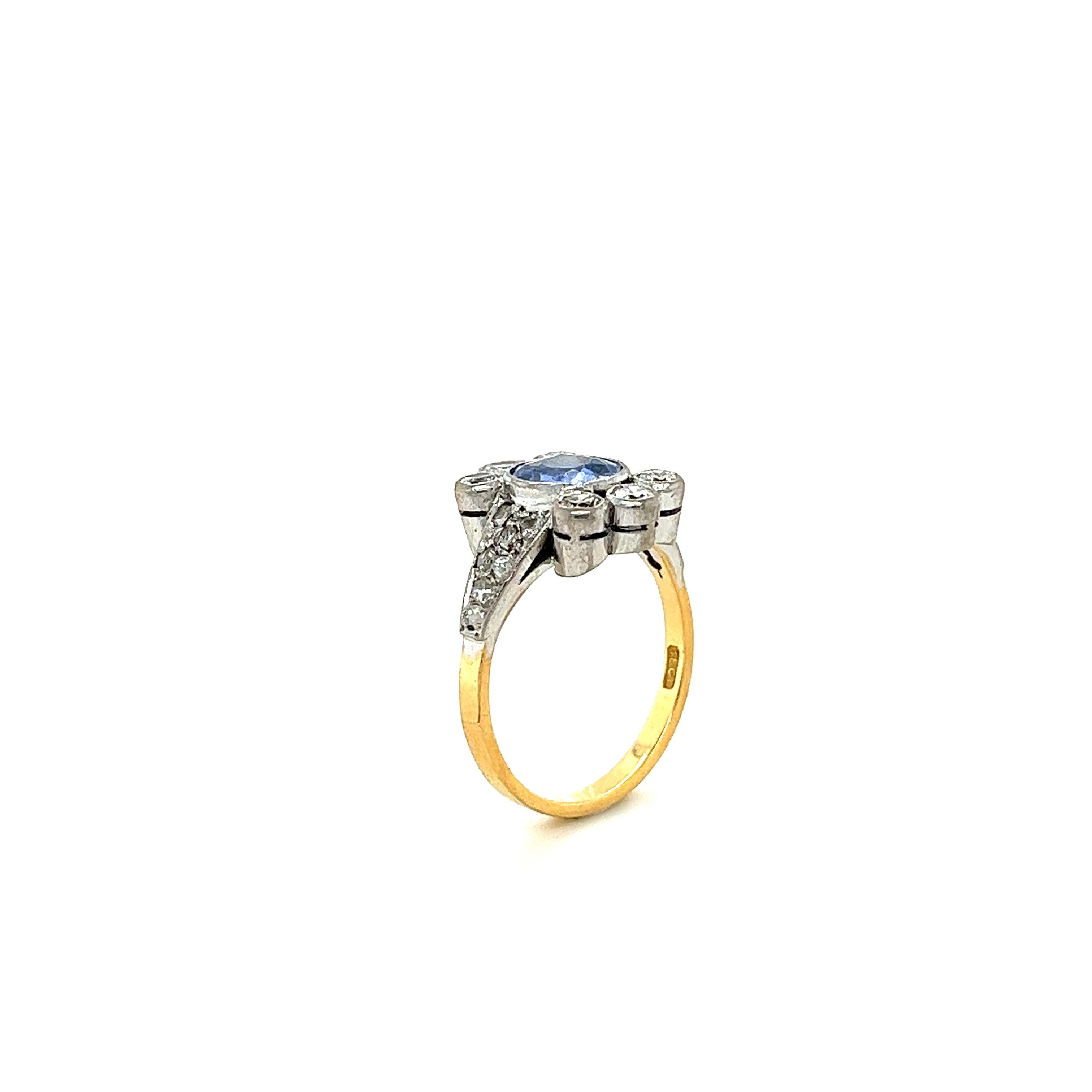 Women's Bespoke Sapphire And Diamond Cluster Ring 2.42ct