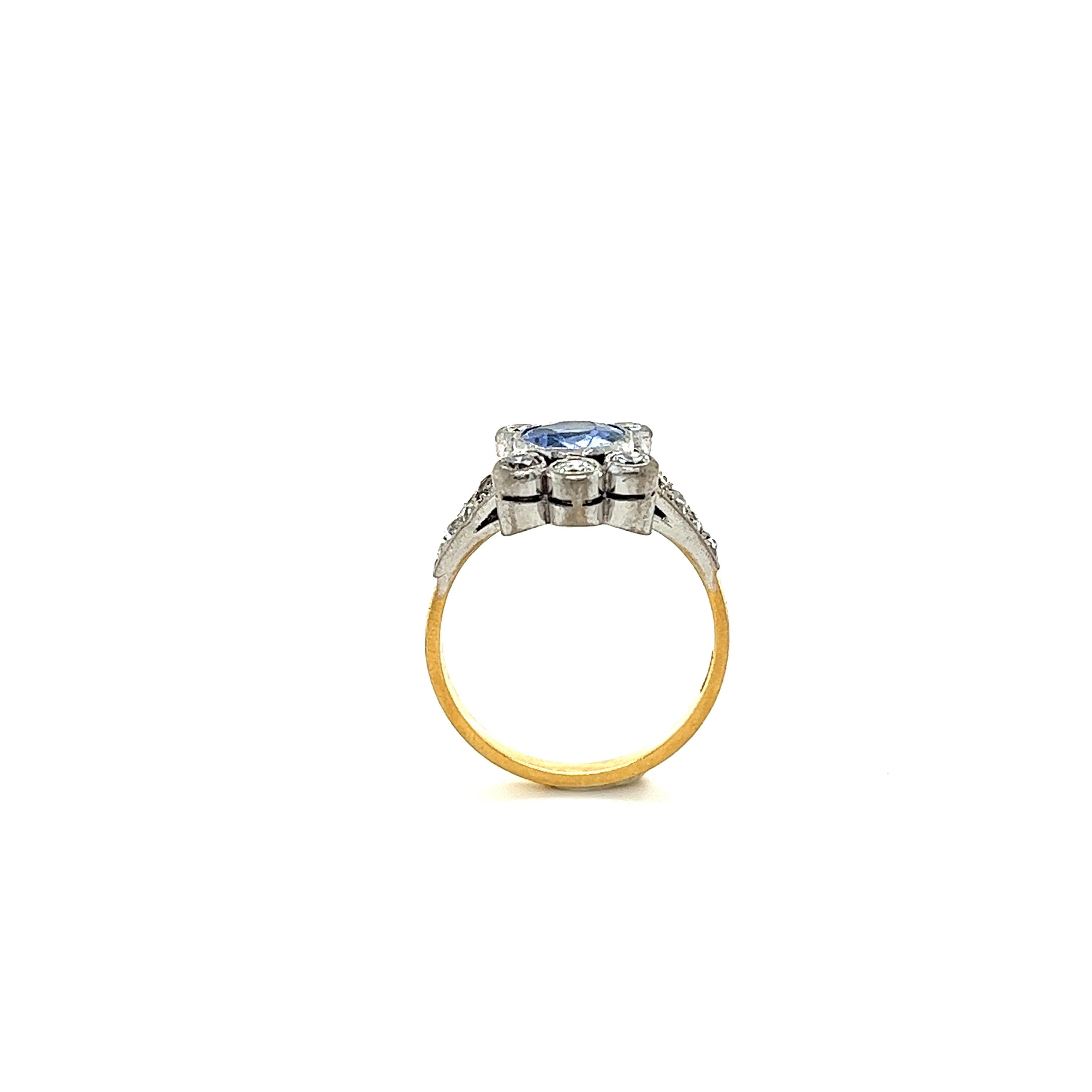 Bespoke Sapphire And Diamond Cluster Ring 2.42ct For Sale 1