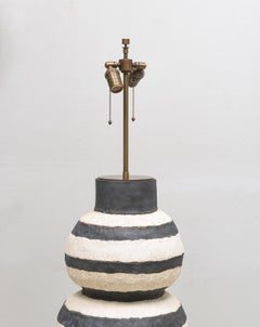 Bespoke Sculptural Ceramic Black and White Lamp
